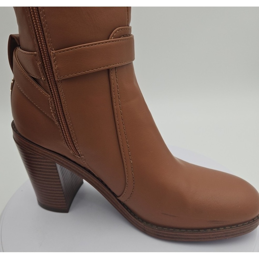 Tommy Hilfiger TWOPHALE W/8 Natural Brown Tall Knee High Heel Riding Vegan *EUC - Picture 6 of 16